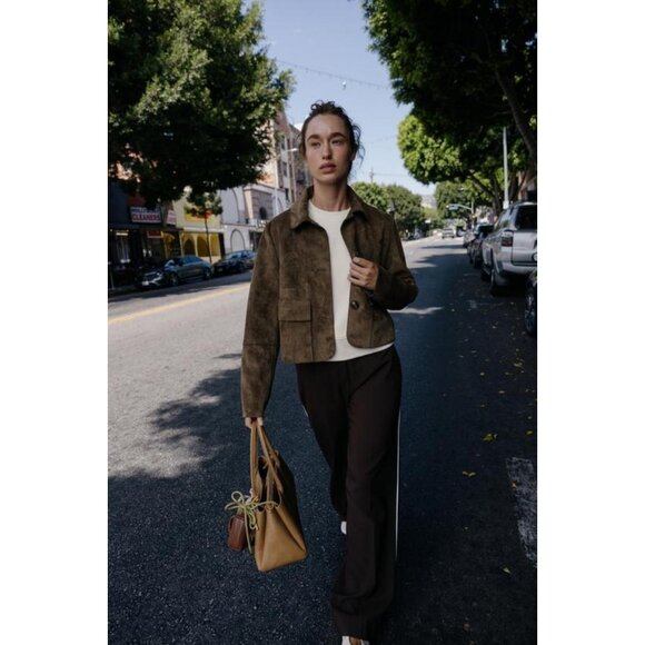 ZARA FAUX SUEDE CROPPED JACKET - Picture 4 of 8